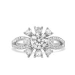 Ổ Nhẫn Kim Cương Vàng Trắng Blooming Flower 1175