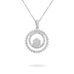Mặt Dây Kim Cương Flower in Circle 2381