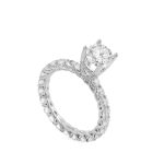 Ổ Nhẫn Kim Cương Vàng Trắng Custom Band 3411