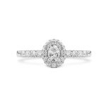 Nhẫn Kim Cương Vàng Trắng Oval Cut Halo 4286