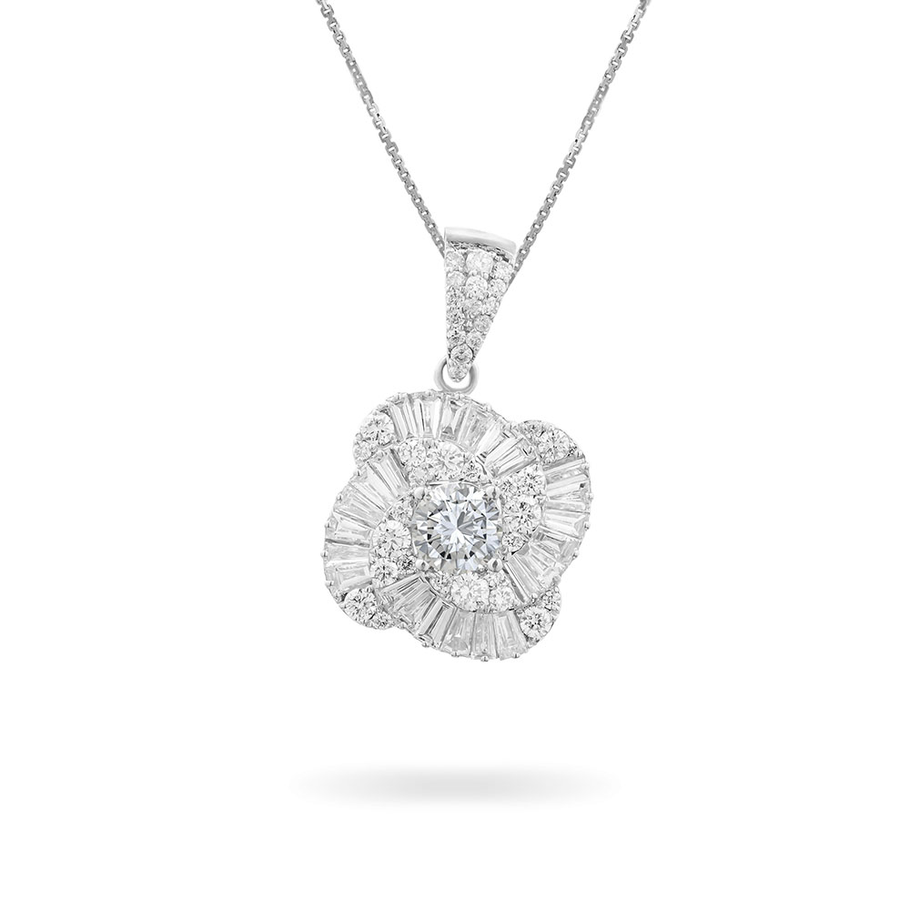 Ổ Mặt Dây Kim Cương Twist Flower 1657