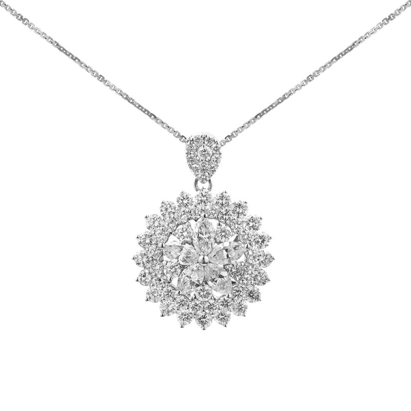 Mặt Dây Kim Cương Marquise Flower 3277