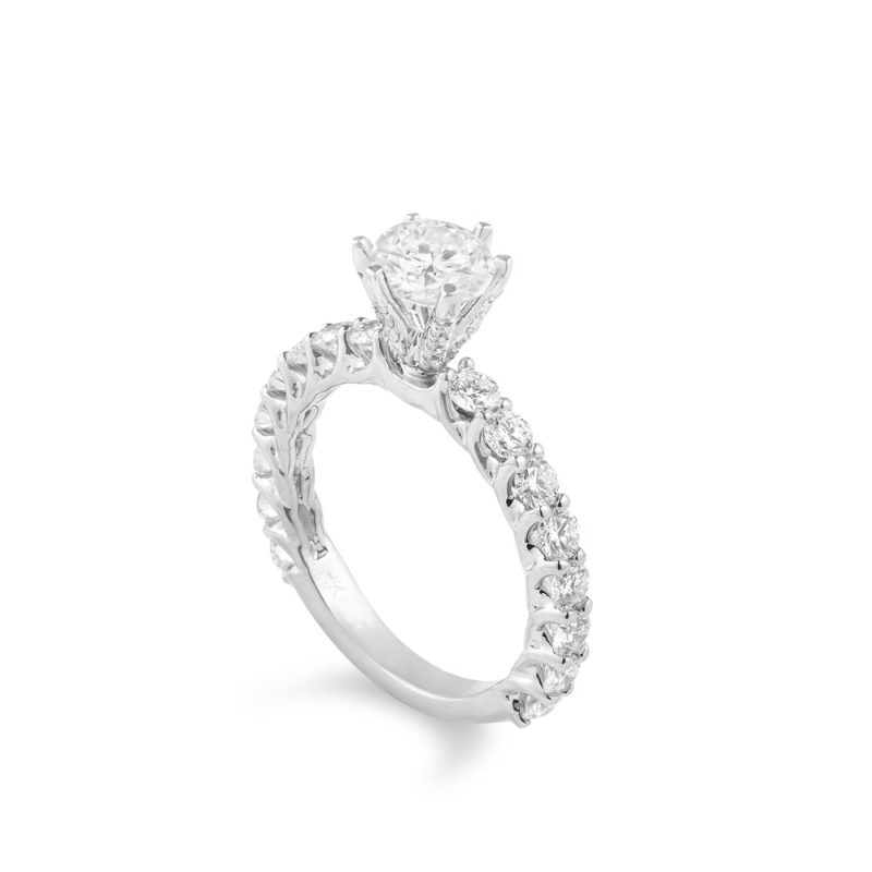 Ổ Nhẫn Kim Cương French Pave 6-Prong 3497