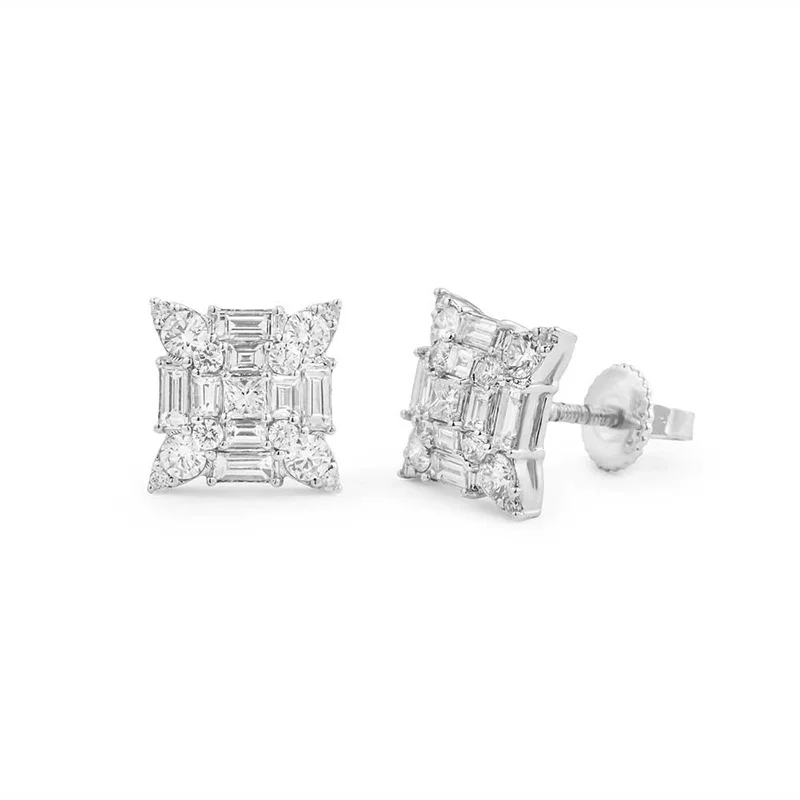 khuyên tai vàng trắng 18k độc lạ