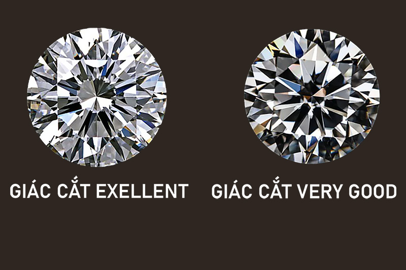 Giác cắt Very Good có đủ đẹp để gắn lên nhẫn kim cương không? 3 So sánh độ sáng giữa kim cương giác cắt Exellent và giác cắt Very Good