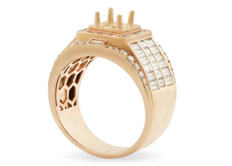 5 tiêu chí đánh giá một chiếc nhẫn kim cương nam đẹp 3 Vỏ nhẫn kim cương nam vàng hồng 18K