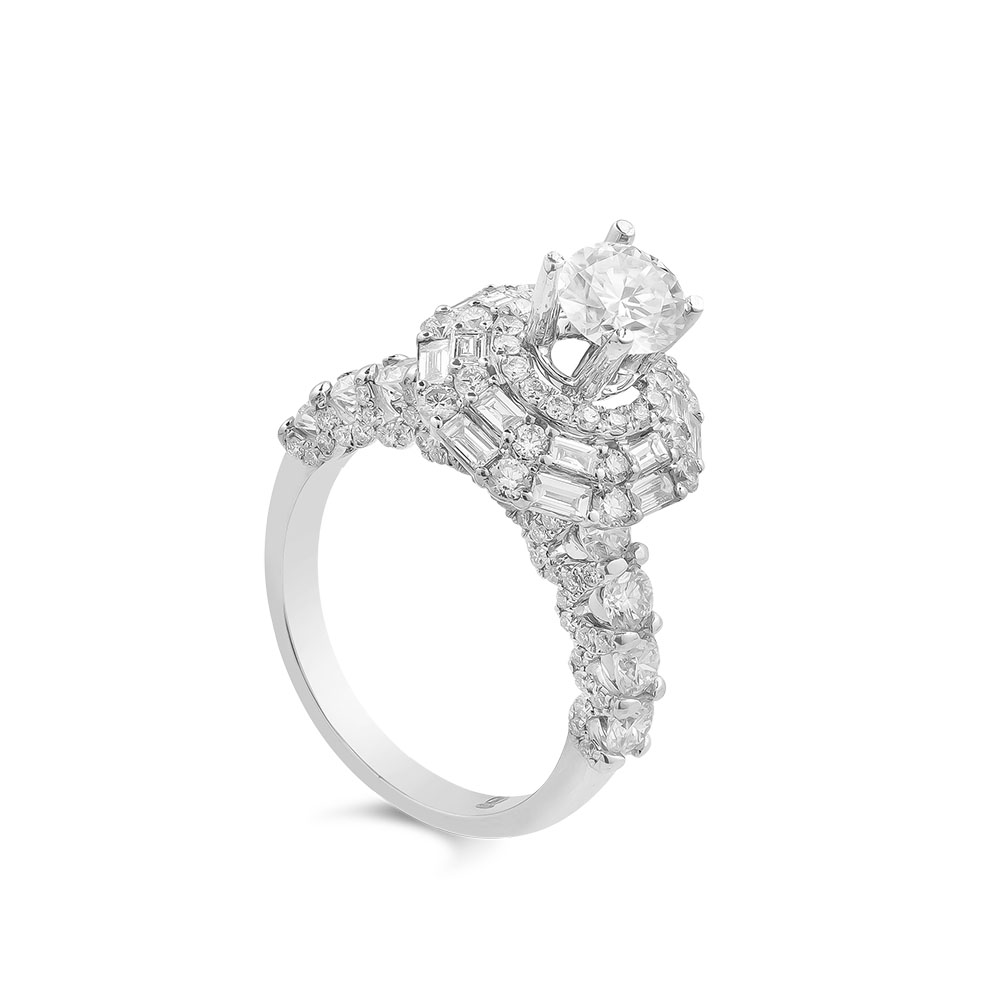 Ổ Nhẫn Kim Cương Vàng Trắng Magnificent Halo 2753