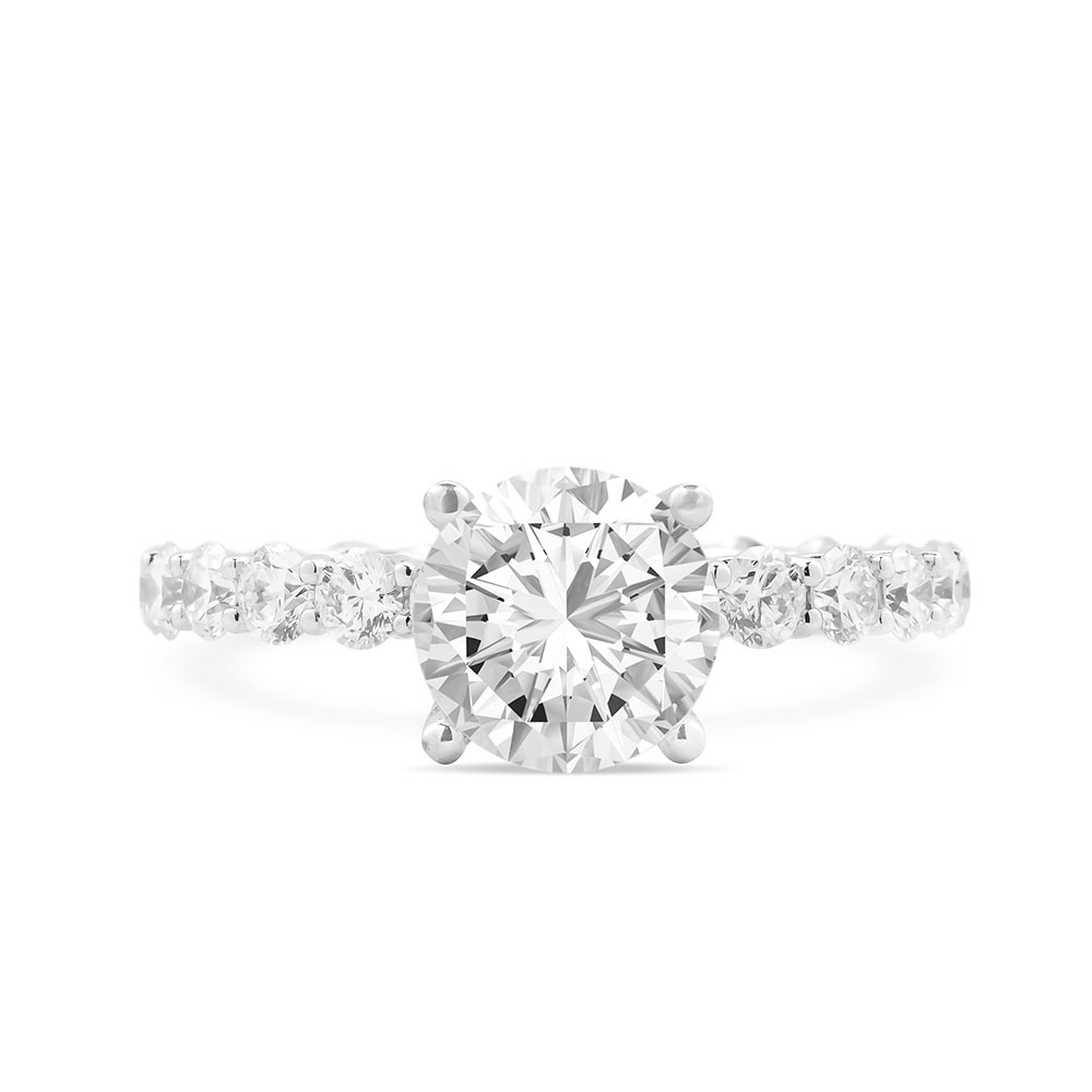 Ổ Nhẫn Kim Cương Vàng Trắng Custom Band 3411