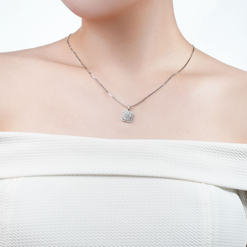 Ổ Mặt Dây Chuyền Kim Cương Square Elegance 3807