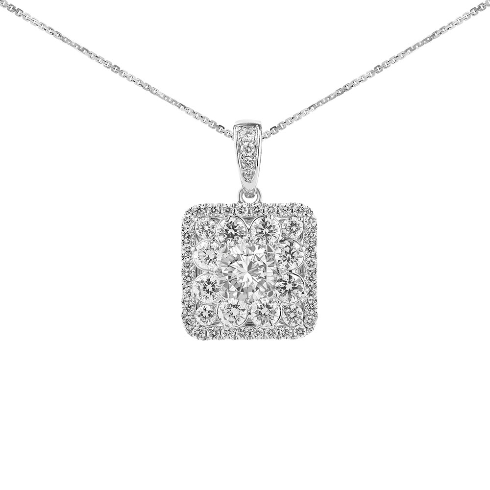 Ổ Mặt Dây Chuyền Kim Cương Square Elegance 3807