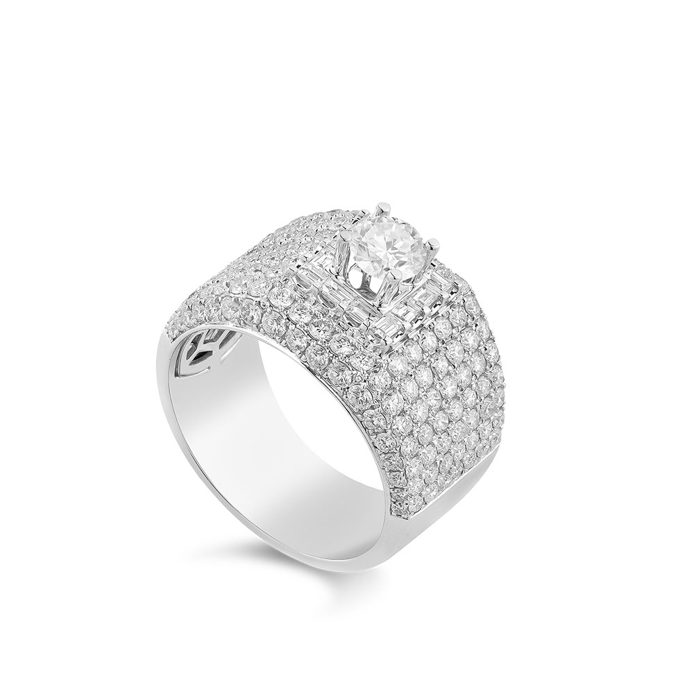 Ổ Nhẫn Kim Cương Vàng Trắng Nam Brilliance 3814