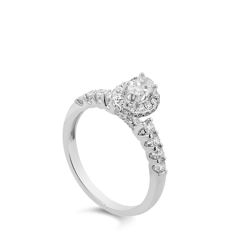 Nhẫn Kim Cương Oval Cut Halo 3894
