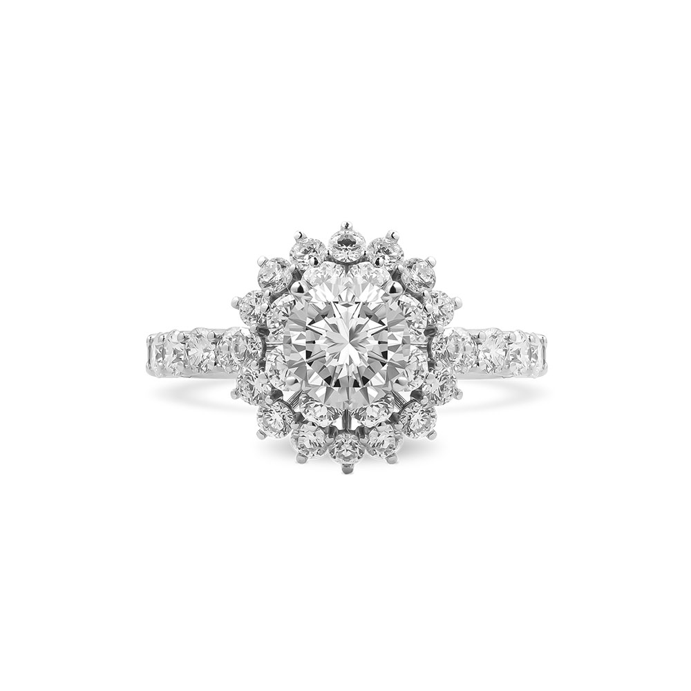 Ổ Nhẫn Kim Cương Vàng Trắng Double Bloom 3922