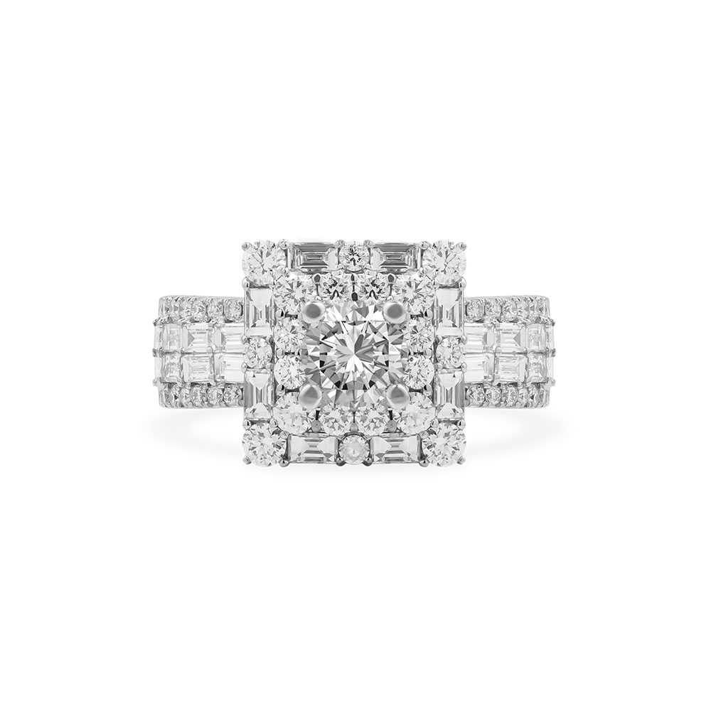 Ổ Nhẫn Kim Cương Vàng Trắng Royal Square 3939