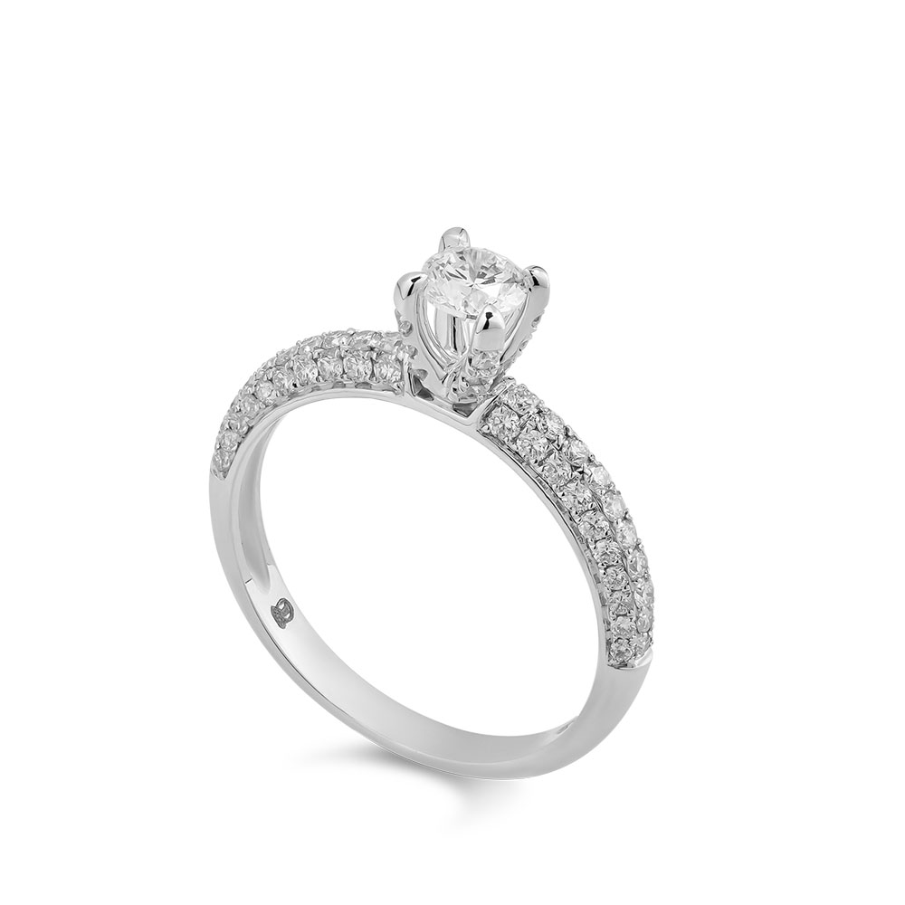 Nhẫn Kim Cương Vàng Trắng Pave Elegance 4145